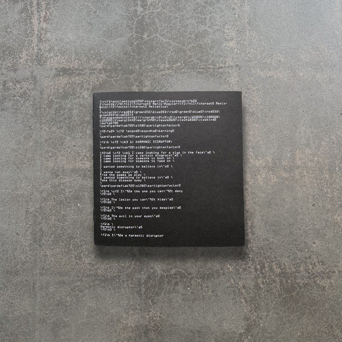 Harmonic Disruptor CD